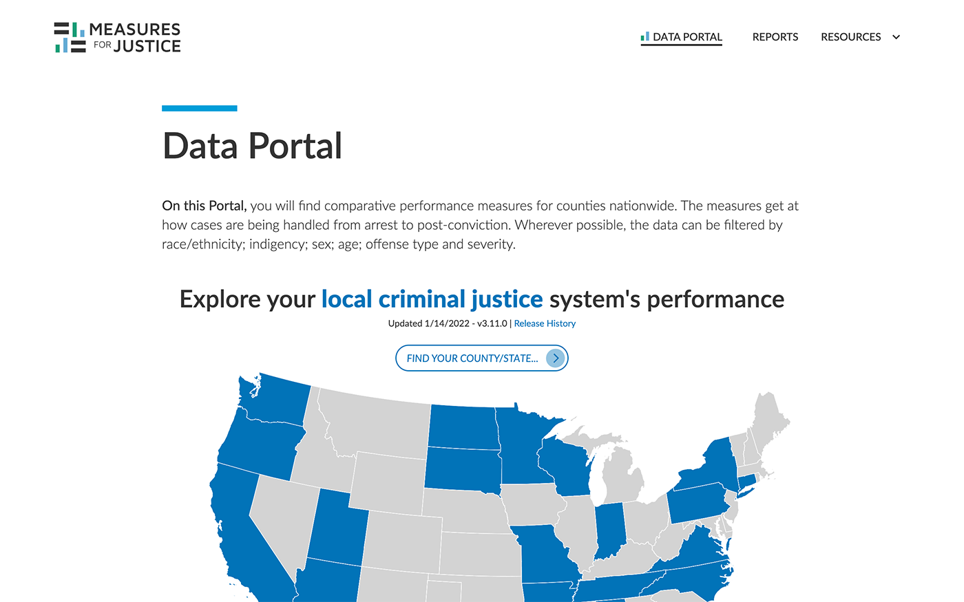 Measures for Justice: National Data Portal