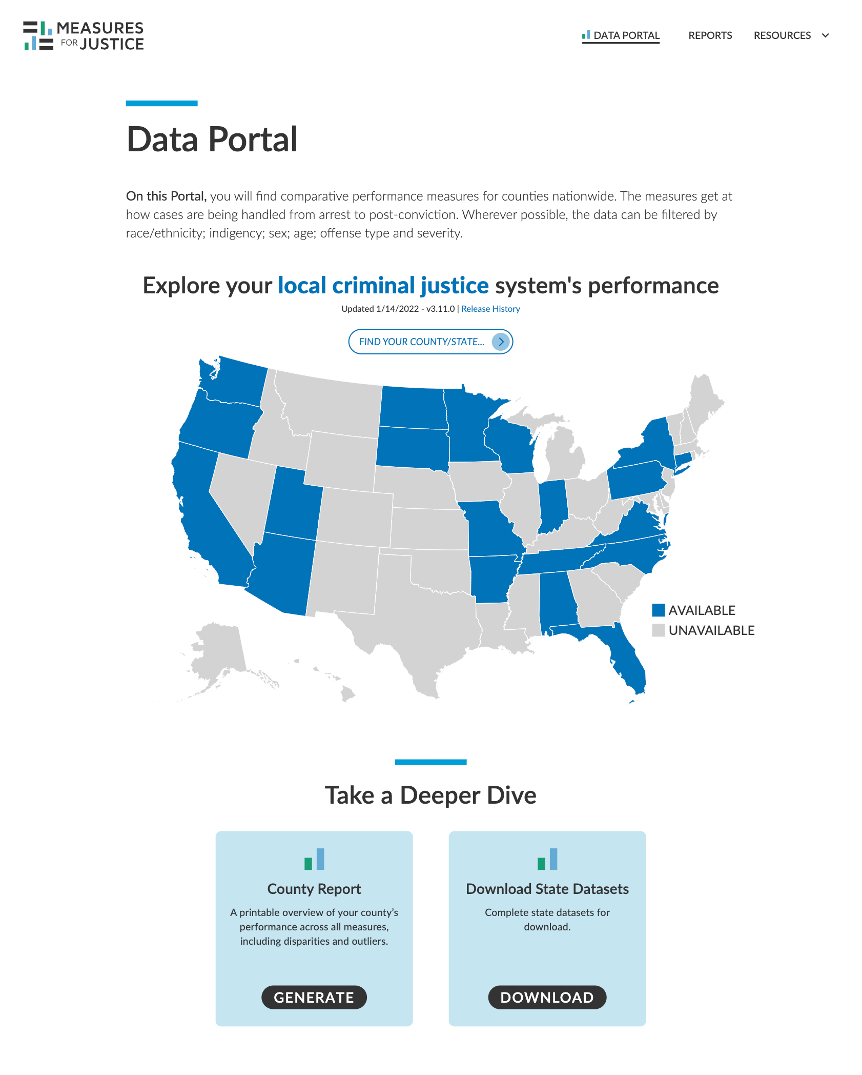 Measures for Justice National Data Portal